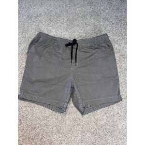 PacSun Volley Shorts‎ Black White Plaid Drawstring Mens Sz L